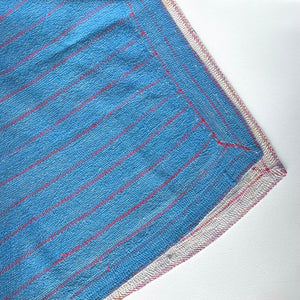 Indigo Kantha throw