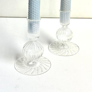 Swirl Glass Candlesticks ~ * SALE ! *