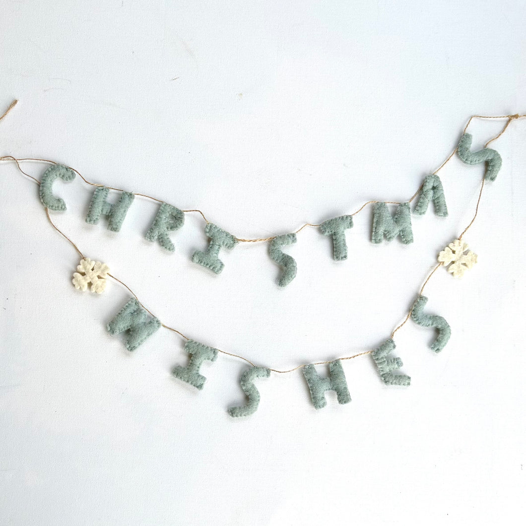 Christmas Wishes Wool Garland