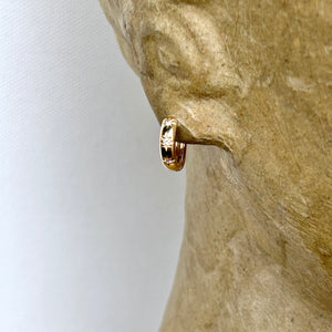 Gold Huggy Hoops With Diamonds