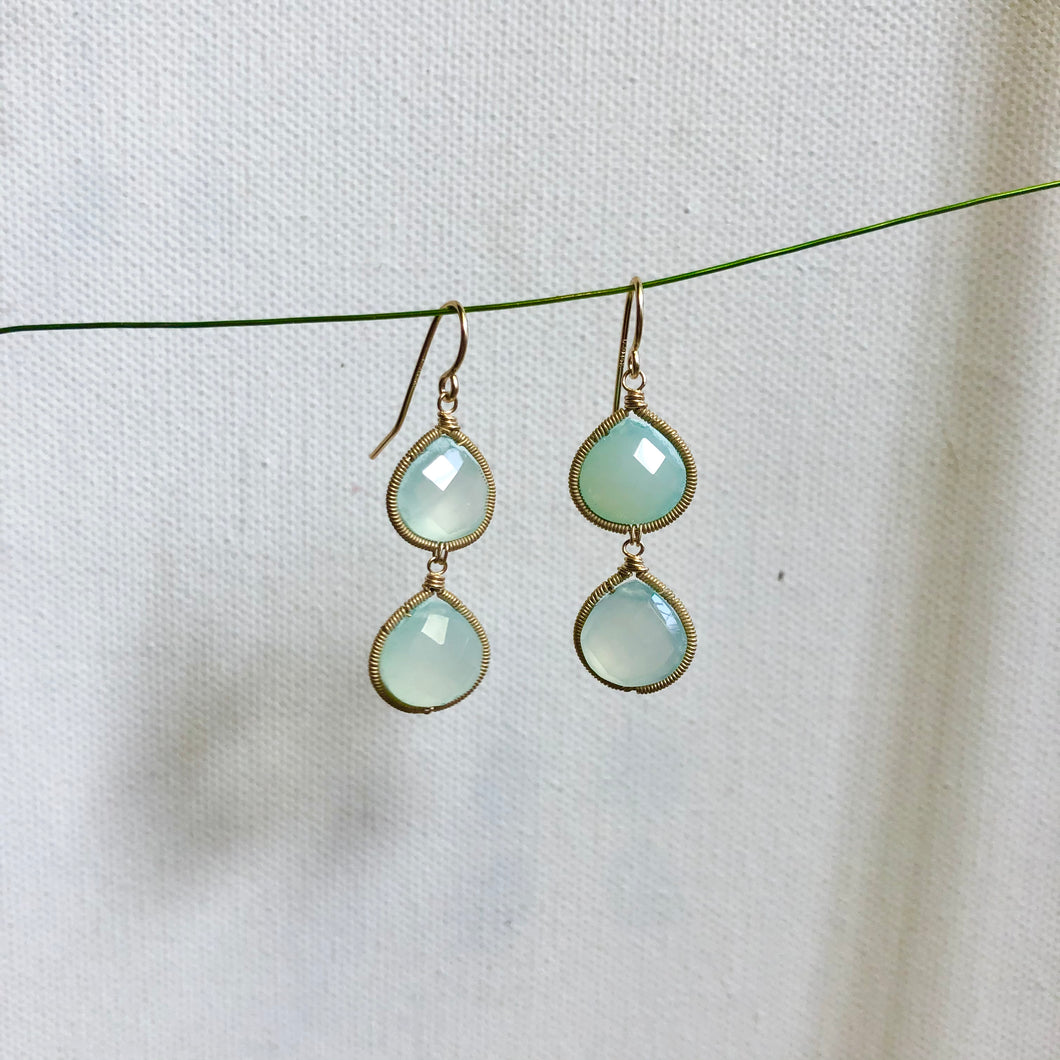 Aqua Chalcedony Earrings